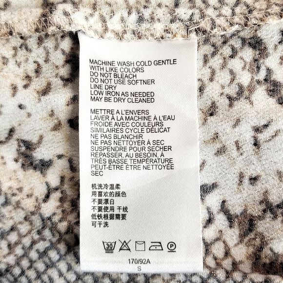 MAEVE by Anthropologie Tan Snake Skin Python Print  A-Line V-Neck Short Dress, S - Picture 12 of 13